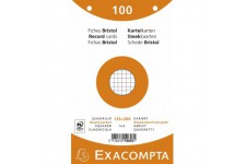 EXACOMPTA 10653E Paquet 100 fiches sous film - bristol quadrille 5x5 perfore - 125x200mm Couleurs aleatoires