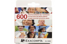 Exacompta - Ref. 12990E - 1 boite de 600 coins photos transparents - Cristal- sous film par 10 - Pratiques a  coller - Emballage