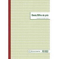 Exacompta 13146E Devis Offre de Prix 29,7/21 50 Feuillets Triples Autocopiants
