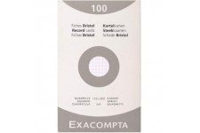 Exacompta 13203E Etui refermable de 100 fiches bristol 12,5 x 20 cm quadrillee 5 x 5 non perforees Blanche.