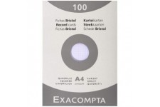 Exacompta 13206E Etui refermable de 100 fiches bristol 21x 29,7 cm quadrillee 5 x 5 non perforees Blanche