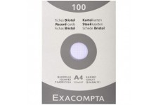 Exacompta 13206E Etui refermable de 100 fiches bristol 21x 29,7 cm quadrillee 5 x 5 non perforees Blanche