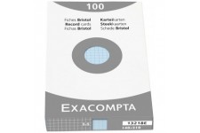 Exacompta 13218E Etui refermable de 100 fiches bristol - quadrille 5x5 non perforee 148x210mm BLEUE