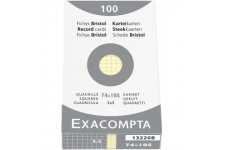 EXACOMPTA 13220B etui refermable de 100 fiches - bristol quadrille 5x5 non perfore 74x105mm Jaune