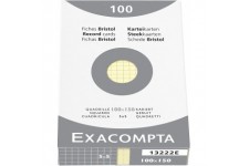EXACOMPTA 13222E etui refermable de 100 fiches - bristol quadrille 5x5 non perfore 100x150mm Jaune