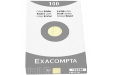 Exacompta 13228E Etui refermable de 100 fiches bristol 14,8 x 21 cm quadrillee 5 x 5 non perforees Jaune.