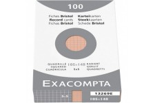 EXACOMPTA 13269B etui refermable de 100 fiches - bristol quadrille 5x5 non perfore 105x148mm Orange