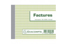 Exacompta 13274E Manifold Factures 10,5 x 13,5 cm 50 feuillets Dupli autocopiants