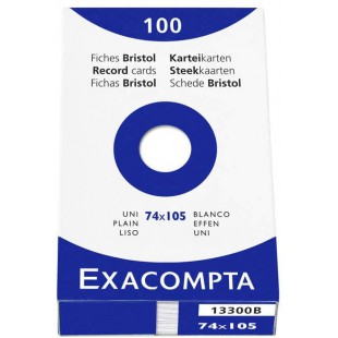 EXACOMPTA Etui de 100 fiches bristol - uni non perfore 74x105mm