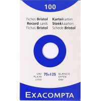 Exacompta 13301E Etui 100 Fiches Bristol Blanc 75/125