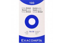 Exacompta 13301E Etui 100 Fiches Bristol Blanc 75/125