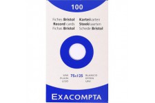 Exacompta 13301E Etui 100 Fiches Bristol Blanc 75/125