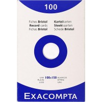 EXACOMPTA 13302E etui refermable de 100 fiches - bristol uni non perfore 100x150mm Blanc