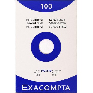 EXACOMPTA 13302E etui refermable de 100 fiches - bristol uni non perfore 100x150mm Blanc