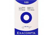 EXACOMPTA 13302E etui refermable de 100 fiches - bristol uni non perfore 100x150mm Blanc