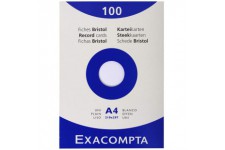 Exacompta 13306E Etui 100 Fiches Bristol Blanc 210/297 uni