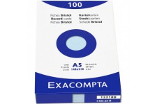 Exacompta 13318B Etui de 100 fiches bristol - uni non perfore 148x210mm