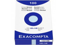 EXACOMPTA 13319B etui refermable de 100 fiches - bristol uni non perfore 105x148mm Azur