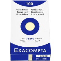 EXACOMPTA 13320B etui refermable de 100 fiches - bristol uni non perfore 74x105mm Jaune