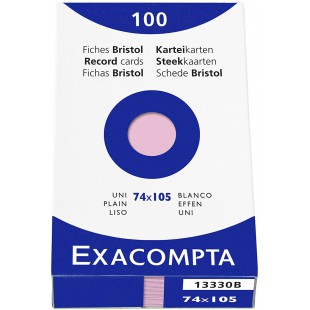 EXACOMPTA 13330B etui refermable de 100 fiches - bristol uni non perfore 74x105mm Rose