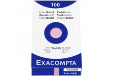 EXACOMPTA 13330B etui refermable de 100 fiches - bristol uni non perfore 74x105mm Rose