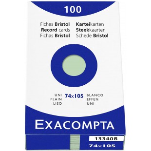 EXACOMPTA 13340B etui refermable de 100 fiches - bristol uni non perfore 74x105mm Vert