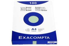 Exacompta 13346E Etui refermable de 100 fiches bristol 21 x 29,7 cm unies Verte