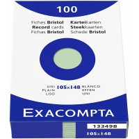 EXACOMPTA 13349B etui refermable de 100 fiches - bristol uni non perfore 105x148mm Vert