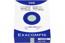 EXACOMPTA 13349B etui refermable de 100 fiches - bristol uni non perfore 105x148mm Vert