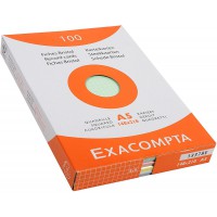 EXACOMPTA 13378E etui refermable de 100 fiches - bristol quadrille 5x5 non perfore 148x210mm Couleurs aleatoires