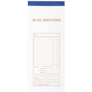 Blocs additions 9,6x23cm 50 feuillets dupli autocopiants