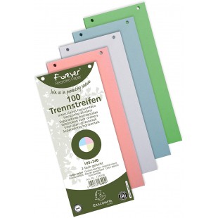 EXACOMPTA 13495B Paquet de 100 fiches intercalaires perforees 180g papier recycle Forever unies a  l'italienne 10,5 cm x 24 cm p