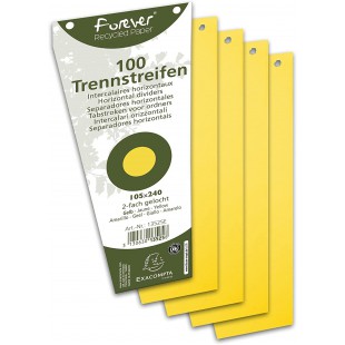 EXACOMPTA 13525E Paquet de 100 fiches intercalaires trapezoidales perforees 180g papier recycle Forever unies a l'it