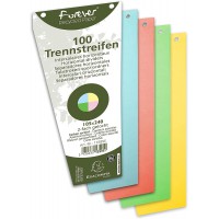 EXACOMPTA 13595E Paquet de 100 fiches intercalaires trapezoidales perforees 180g papier recycle Forever unies a  l'italienne 10,