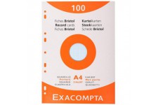 Exacompta 13656E Etui refermable de 100 fiches bristol 21 x 29,7 cm quadrillees perforees 5 x 5 couleurs assorties ( 25 vertes 2