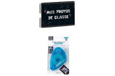 EXACOMPTA Pack : A/Album pour Photos de Classes 50 Pages Noir + B/Derouleur d'adhesif Double Face Permanent