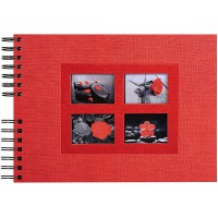 Exacompta - Ref. 16245E - Album Photos a  Spirales Passion rouge - 150 photos - 50 Pages Noires - Format 32 x 22 cm - Album deco