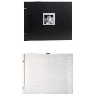 Exacompta 16944E - Album Photos a  Vis Rechargeable Ceremony - 40 Pages Noires - 160 Photos - 37 x 29 cm - Noir + Kitchen Sachet