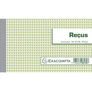 Exacompta 23170E Manifold Recus 10,5 x 18cm 50 feuillets dupli autocopiants