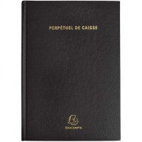 Exacompta - 38971 - Agenda perpetuel de caisse broche - 21.7x15.5 cm - Noir