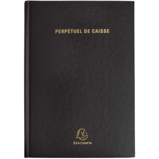 Exacompta - 38971 - Agenda perpetuel de caisse broche - 21.7x15.5 cm - Noir