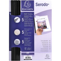 Exacompta - Ref. 42842E - Kit de presentation Serodo - 5 baguettes noires a  relier 3 mm - 5 plats ivoire A4 grain cuir - 5 plat