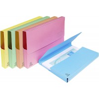 Lot de 50 : Exacompta - Ref. 46770E - chemises Poche avec soufflet de 32 mm SUPER 210 g/m² - couleurs pastel - chemises certifi