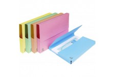 Lot de 50 : Exacompta - Ref. 46770E - chemises Poche avec soufflet de 32 mm SUPER 210 g/m² - couleurs pastel - chemises certifi