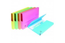 Lot de 10 : Exacompta - Ref. 47970E - chemises Poche avec soufflet de 32 mm SUPER 210 g/m² - couleurs pastel - chemises certifi