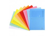 Exacompta - Ref. 50450E - Paquet de 10 chemises a  fenetre sans plastique SUPER 160 g/m² - couleurs pastel - chemises certifiees