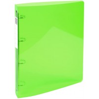 Exacompta IDERAMA 51771E Classeur en polypro transparent 4 anneaux de 3 cm dos de 4 cm 32 x 26,8 cm Couverture Vert Anis