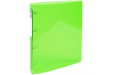 Exacompta IDERAMA 51771E Classeur en polypro transparent 4 anneaux de 3 cm dos de 4 cm 32 x 26,8 cm Couverture Vert Anis