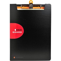 Exacompta 52134E - Exaboard Porte Bloc avec Rabat Exactive et porte stylo metal Polypropylene - Noir