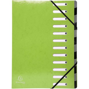 Exacompta 53923E Trieur Harmonika de 12 compartiment Iderama avec couverture en carte pellicule Vert anis